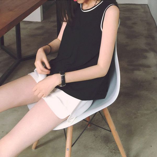 2020 summer new vest fashion casual sleeveless loose wild round neck female tank, White
2020 summer new vest fashion casual sleeveless loose wild round neck female tank, White
