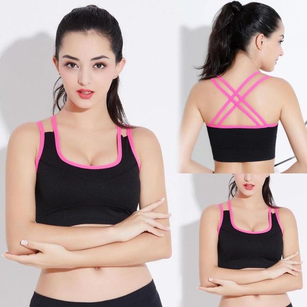 women gym yoga vest sport bra black padded yoga brassiere fitness sports tank female sport bra push up#0217y10, White;black
women gym yoga vest sport bra black padded yoga brassiere fitness sports tank female sport bra push up#0217y10, White;black