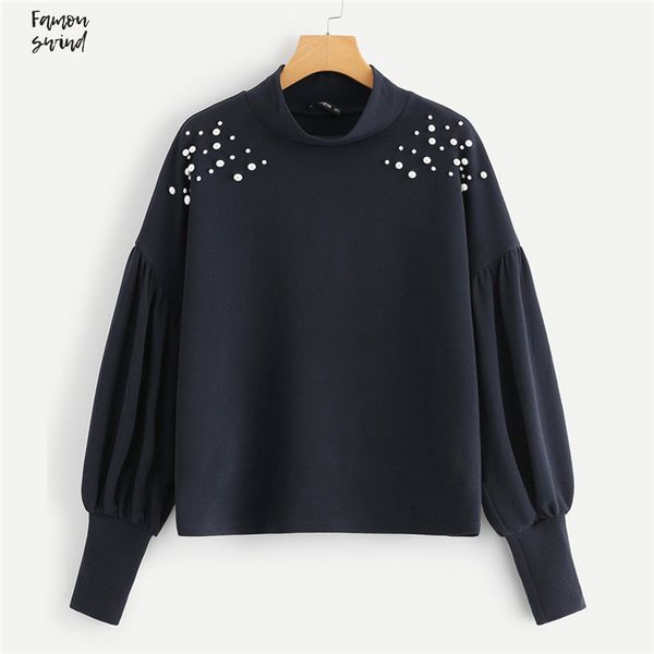 navy элегантного опрятного mock neck pearl женщины embellished падение плечо твердая толстовка осень повседневная кампус женщина толстовка, Black
navy элегантного опрятного mock neck pearl женщины embellished падение плечо твердая толстовка осень повседневная кампус женщина толстовка, Black