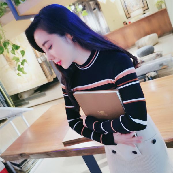 lucyever patchwork turtleneck knitted sweater women mix color striped elasticity black sweater woman winter casual shirt mujer, White;black
lucyever patchwork turtleneck knitted sweater women mix color striped elasticity black sweater woman winter casual shirt mujer, White;black