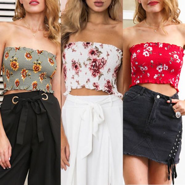 women elastic strapless crop tanks shirt clothing women ladies clothes off shoulder, White
women elastic strapless crop tanks shirt clothing women ladies clothes off shoulder, White