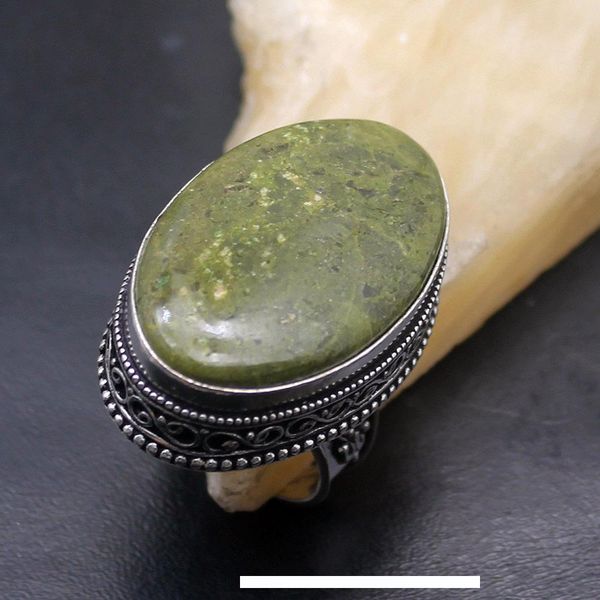 rare stylish vintage green jasper925 sterling silver engagement wedding rings 8# ak119
rare stylish vintage green jasper925 sterling silver engagement wedding rings 8# ak119