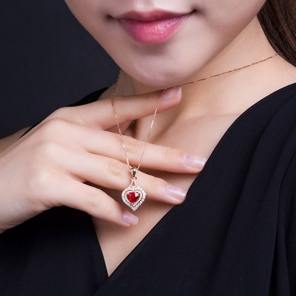 charm female heart-shaped pendant necklace red crystal stone necklaces for women rose gold zirconia wedding necklace, Silver
charm female heart-shaped pendant necklace red crystal stone necklaces for women rose gold zirconia wedding necklace, Silver