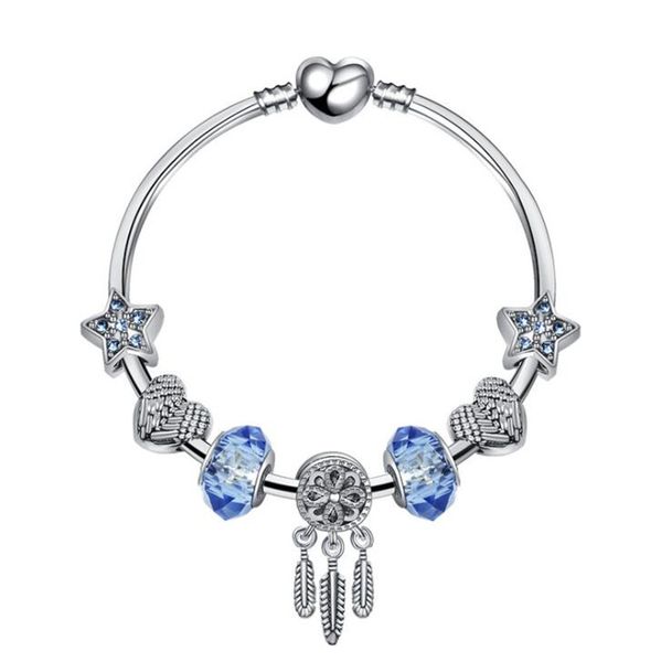 blue stars heart shaped beads creative bracelet jewelry gift accessories 925 sterling silver bracelet for women jewelry, Black
blue stars heart shaped beads creative bracelet jewelry gift accessories 925 sterling silver bracelet for women jewelry, Black