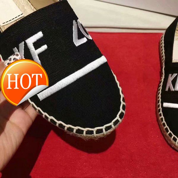 new salefashionable embroidered straw woven shoes fisherman couple shoes, Black