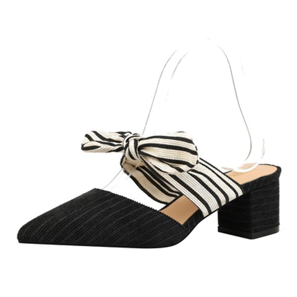 summer 2020 new ladies corduroy bow sandals pointed toe baotou high-heeled shoes thick heel outdoor semi-drag, Black
summer 2020 new ladies corduroy bow sandals pointed toe baotou high-heeled shoes thick heel outdoor semi-drag, Black