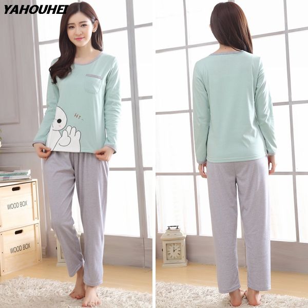 couples cotton pajama set for women 2018 autumn winter fashion homewear long sleeve cute cartoon pyjama men lounge home clothing, Blue;gray
couples cotton pajama set for women 2018 autumn winter fashion homewear long sleeve cute cartoon pyjama men lounge home clothing, Blue;gray