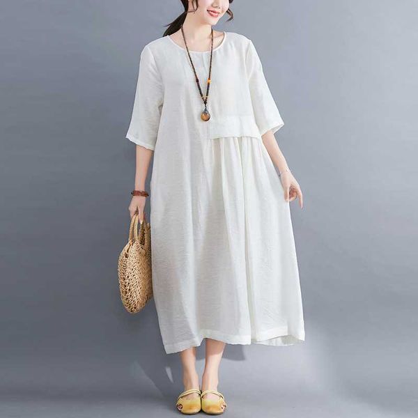 large size women dress summer new cotton linen short-sleeve dress loose slimming solid color o-neck women, Black;gray
large size women dress summer new cotton linen short-sleeve dress loose slimming solid color o-neck women, Black;gray