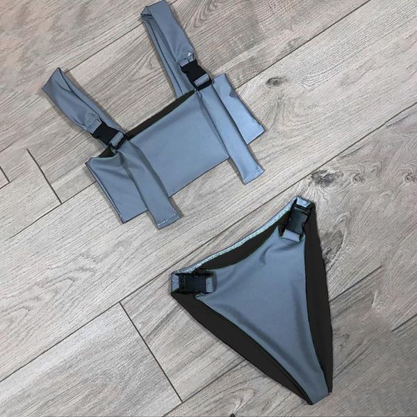 2019 without steel support reflective high waist bikini swimsuit school bag buckle stitching sling split swim suit
2019 without steel support reflective high waist bikini swimsuit school bag buckle stitching sling split swim suit