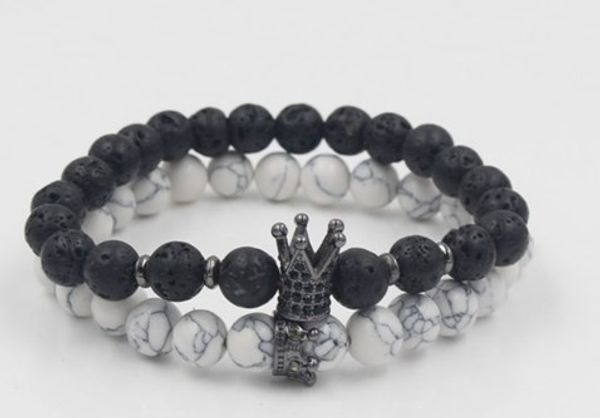 8mm 2pcs/lot yd43 gold silver copper cz zircon cubic zirconia elastic adjusted white howlite volcanic lava bracelet bangles, Black
8mm 2pcs/lot yd43 gold silver copper cz zircon cubic zirconia elastic adjusted white howlite volcanic lava bracelet bangles, Black