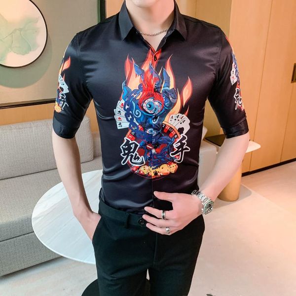 2020 luxury print men shirt half sleeve casual slim fit dress shirt social streetwear tuxedo blouse chemise camisas para hombre, White;black
2020 luxury print men shirt half sleeve casual slim fit dress shirt social streetwear tuxedo blouse chemise camisas para hombre, White;black
