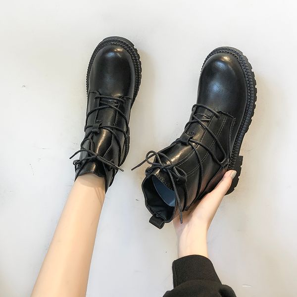 brand women's shoes riding boots lace up flat heel bootee woman 2019 round toe booties ladies low heels booties fashion autumn, Black
brand women's shoes riding boots lace up flat heel bootee woman 2019 round toe booties ladies low heels booties fashion autumn, Black