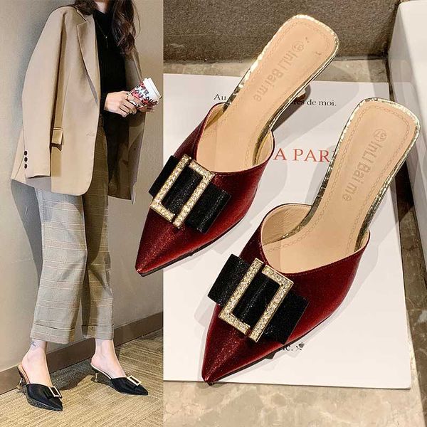 spring summer pointed toe slippers rhinestone high heels cover toe slides woman dress shoes silk pumps black heeled 7936c
spring summer pointed toe slippers rhinestone high heels cover toe slides woman dress shoes silk pumps black heeled 7936c