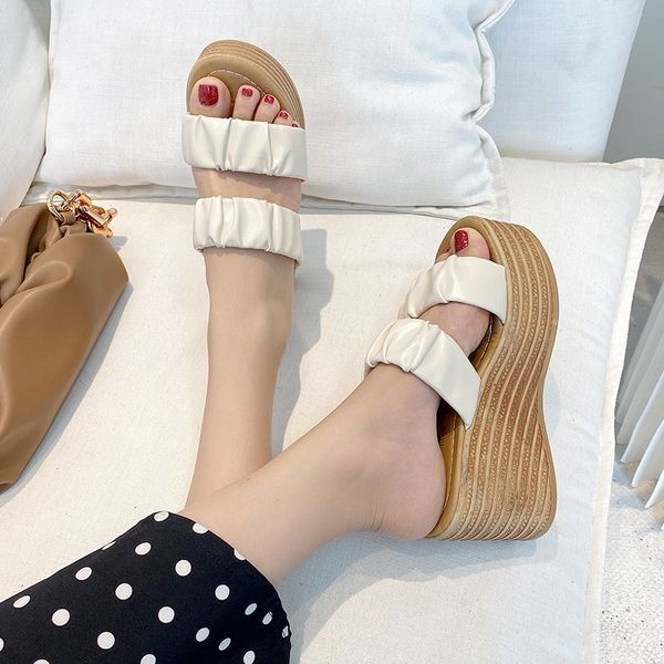 female shoes slippers heels luxury slides shose women shallow on a wedge platform 2020 high designer summer wedges rubber pu, Black
female shoes slippers heels luxury slides shose women shallow on a wedge platform 2020 high designer summer wedges rubber pu, Black