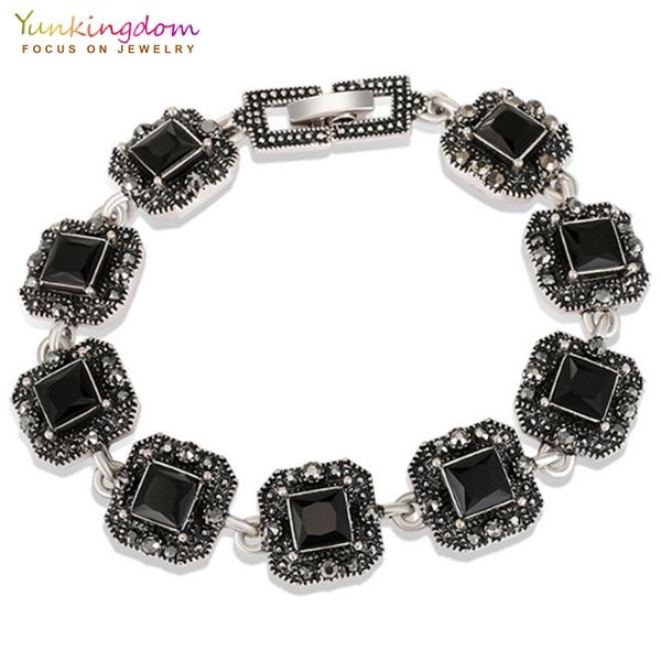 yunkingdom square three color resin ancient silver color charm bracelets for women vintage jewelry 2018 armbandjes, Black
yunkingdom square three color resin ancient silver color charm bracelets for women vintage jewelry 2018 armbandjes, Black