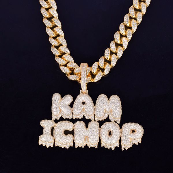 with 20mm 16inch cuban chain men's custom name drip bubble letters chain pendants necklaces ice out cubic zircon hip hop jewelry for gi, Silver
with 20mm 16inch cuban chain men's custom name drip bubble letters chain pendants necklaces ice out cubic zircon hip hop jewelry for gi, Silver