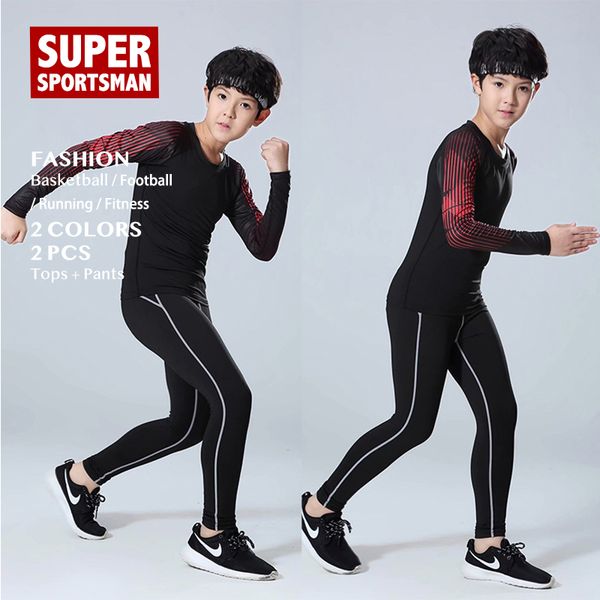 kids boys running tracksuit children training jogging suits compression sets men fitness tights gym clothing sports wear clothes, Black;blue
kids boys running tracksuit children training jogging suits compression sets men fitness tights gym clothing sports wear clothes, Black;blue