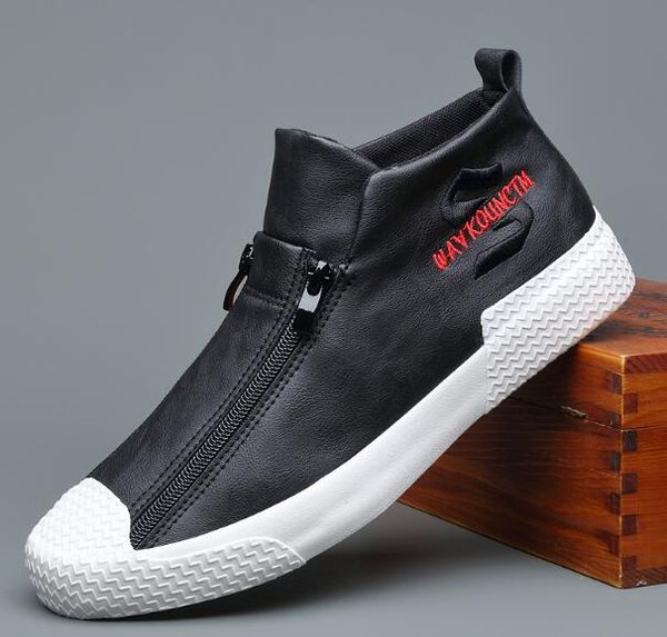 new spring cool men shoes street fashion double zipper leather casual shoes men leather trend loafers, Black
new spring cool men shoes street fashion double zipper leather casual shoes men leather trend loafers, Black