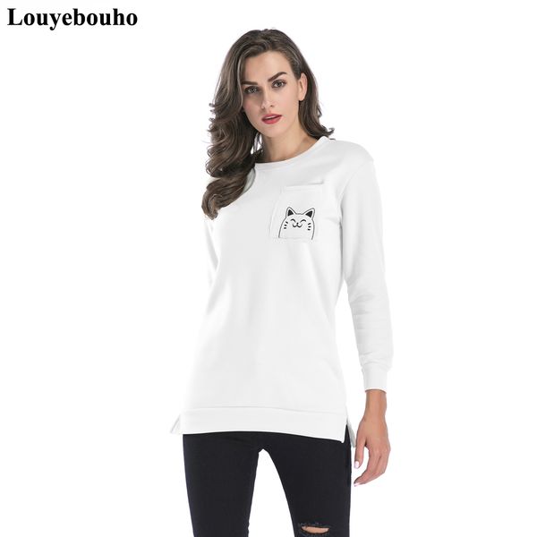 women casual cartoon cat print sweatshirt spring autumn winter long sleeve slim warm fleece pullover round neck streetwear, Black
women casual cartoon cat print sweatshirt spring autumn winter long sleeve slim warm fleece pullover round neck streetwear, Black
