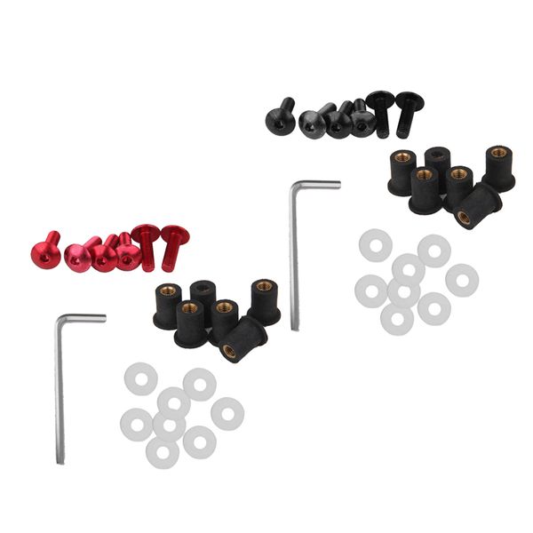 motorcycle fairing bolts/ windshield screws/ windscreen bolts, 12 piece (red & black
motorcycle fairing bolts/ windshield screws/ windscreen bolts, 12 piece (red & black