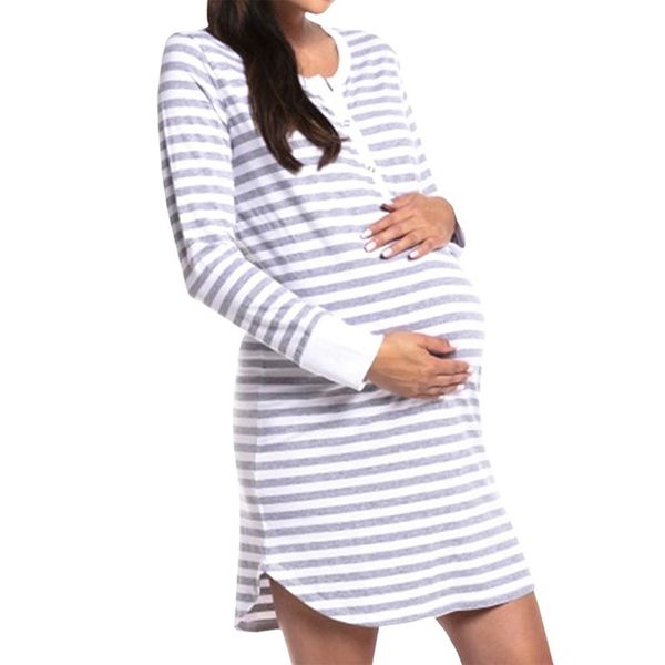 new fashion pregnant shirt dress long autumn casual long sleeve striped breast feeding clothing loose maternity mini dress, White
new fashion pregnant shirt dress long autumn casual long sleeve striped breast feeding clothing loose maternity mini dress, White