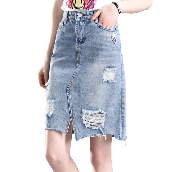 fashion waist break hole denim skirt women leisure show slim loose fringed skirt irregular middle long summer, Black
fashion waist break hole denim skirt women leisure show slim loose fringed skirt irregular middle long summer, Black