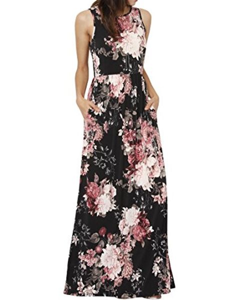 imily bela womens sleeveless floral print round neck tank maxi dresses with pockets, Black;gray
imily bela womens sleeveless floral print round neck tank maxi dresses with pockets, Black;gray