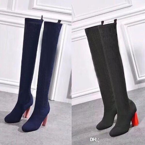 socks boots chunky heels designer fashion knitted elastic high long boots luxury knee high heel boots large size socks woman shoes 35-42, Black
socks boots chunky heels designer fashion knitted elastic high long boots luxury knee high heel boots large size socks woman shoes 35-42, Black