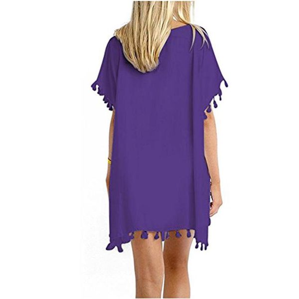 2018 new style europe and america v-neck square loose white ball lace beach cover-up sun shirt, Black
2018 new style europe and america v-neck square loose white ball lace beach cover-up sun shirt, Black