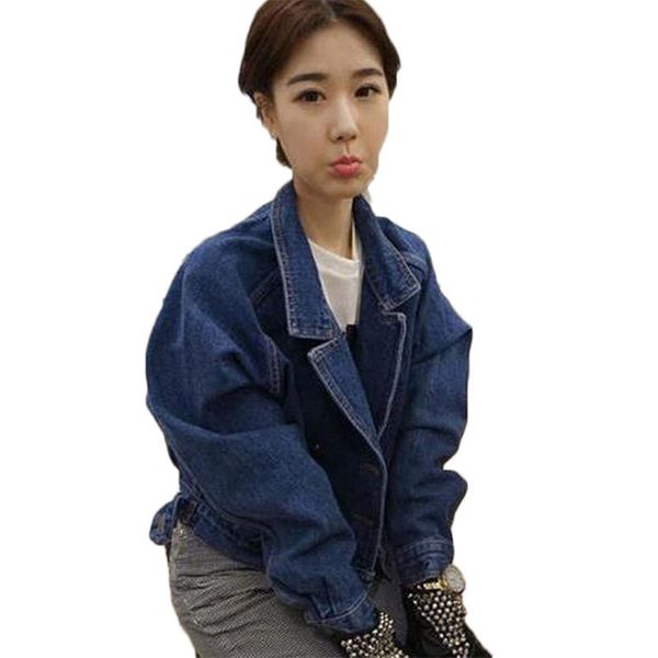 korea 2019 spring new denim jacket female short lapel loose bat sleeves slim harajuku jacket vintage oversized streetwear f751, Black;brown
korea 2019 spring new denim jacket female short lapel loose bat sleeves slim harajuku jacket vintage oversized streetwear f751, Black;brown