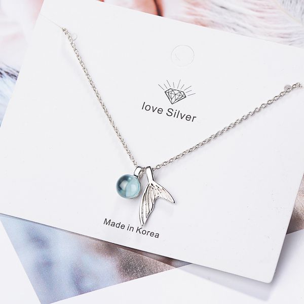 925 ожерелье стерлингового серебра mermaid blue crystal ожерелье для женщин мода ювелирные изделия новый 2020, Silver
925 ожерелье стерлингового серебра mermaid blue crystal ожерелье для женщин мода ювелирные изделия новый 2020, Silver