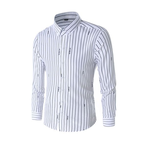 striped shirt men white long sleeve social dress shirt male slim fit business formal blouse smart casual plus size, White;black
striped shirt men white long sleeve social dress shirt male slim fit business formal blouse smart casual plus size, White;black