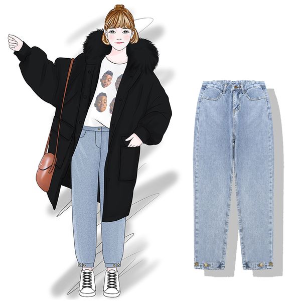 autumn and winter high waist beam wide leg harlan denim nine points pants female tide 2019 new fashion women's clothing, Blue
autumn and winter high waist beam wide leg harlan denim nine points pants female tide 2019 new fashion women's clothing, Blue