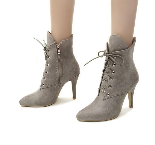 leopard suede ankle boots pointed toe lace-up 10cm stiletto high heels warm winter martin boots with fur large size 35-42, Black
leopard suede ankle boots pointed toe lace-up 10cm stiletto high heels warm winter martin boots with fur large size 35-42, Black