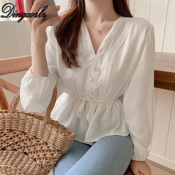 dingaozlz v neck stitching lace blouse long-sleeved women shirt ruffle lady black/white
dingaozlz v neck stitching lace blouse long-sleeved women shirt ruffle lady black/white