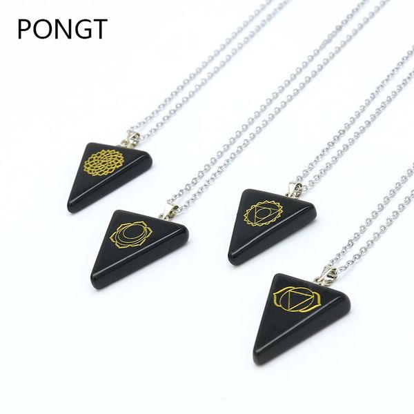 natural black onyx stone chakra pendant talismans carved 7chakra triangle necklace stone reiki healing obsidian pendant necklace, Silver
natural black onyx stone chakra pendant talismans carved 7chakra triangle necklace stone reiki healing obsidian pendant necklace, Silver