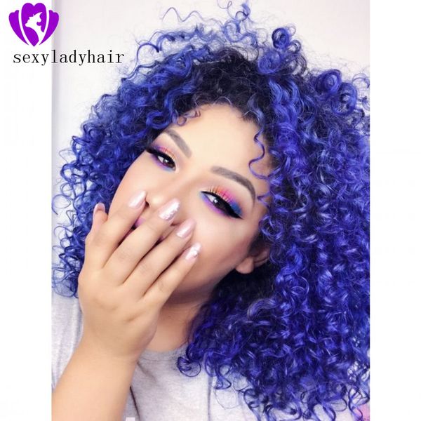 cosplay party style curly omber blue lace frontsynthetic wig with baby hair short kinky curly wig for africa american women, Black
cosplay party style curly omber blue lace frontsynthetic wig with baby hair short kinky curly wig for africa american women, Black