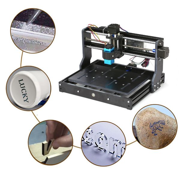 cnc3020 cnc router kit power milling machine grbl control laser engraver engraving machine er11 spindle chuck 15w laser head