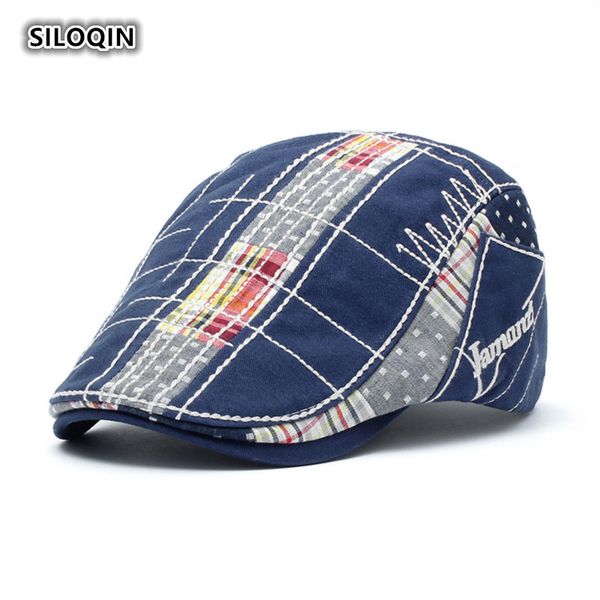 siloqin summer new men's cotton beret adjustable stitching embroidery tongue cap european american style wild fashion sunhat, Blue;gray
siloqin summer new men's cotton beret adjustable stitching embroidery tongue cap european american style wild fashion sunhat, Blue;gray