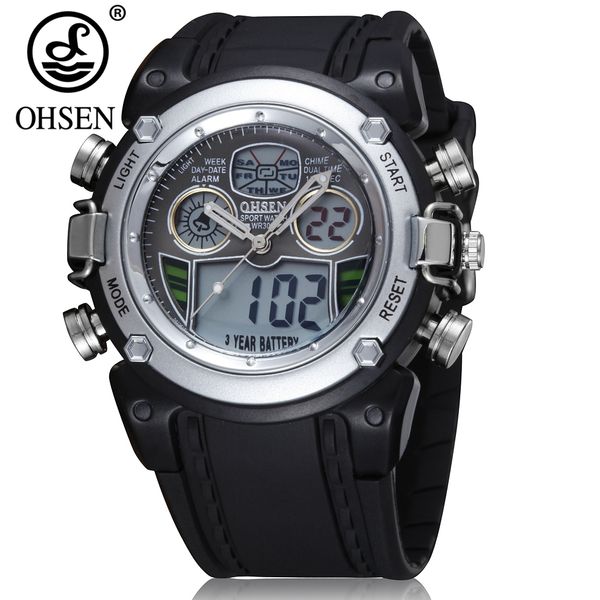 ohsen fashion dual time men's sport wristwatch satch silicone strap waterproof digital quartz man watch montre homme, Slivery;brown
ohsen fashion dual time men's sport wristwatch satch silicone strap waterproof digital quartz man watch montre homme, Slivery;brown