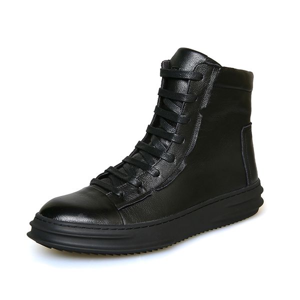 men winter genuine leather martin military motorcycle ankle boots shoes high plush warm zip zipper cowskin male business footwear, Black
men winter genuine leather martin military motorcycle ankle boots shoes high plush warm zip zipper cowskin male business footwear, Black