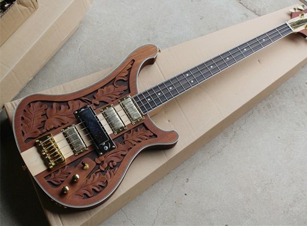 Shippingred brown electric ba guitar with 4 tring and gold hardware leave the three dimen ional culpture white pearl tar inlay
Shippingred brown electric ba guitar with 4 tring and gold hardware leave the three dimen ional culpture white pearl tar inlay