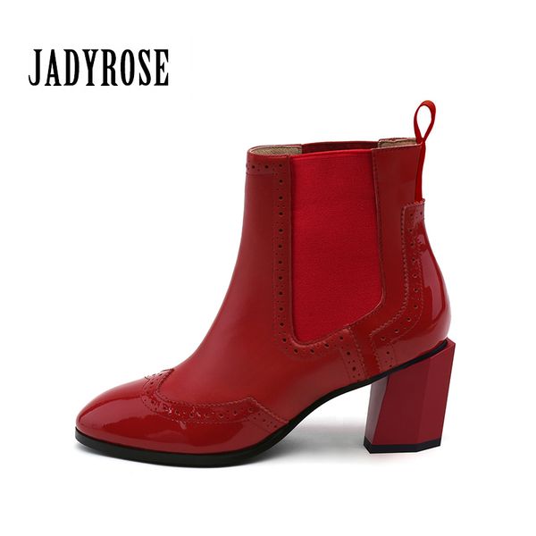 jady rose new winter ankle boots red genuine leather party brogue shoes women chunky high heel elastic band short cossacks boots, Black
jady rose new winter ankle boots red genuine leather party brogue shoes women chunky high heel elastic band short cossacks boots, Black