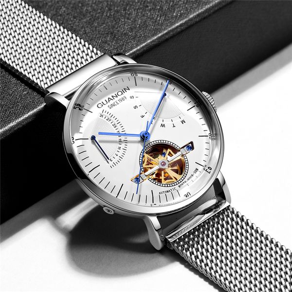 reloj hombre 2019 guanqin automatic mechanical watch men luxury flywheel stainless steel waterproof watches mekanik kol saati, Slivery;brown
reloj hombre 2019 guanqin automatic mechanical watch men luxury flywheel stainless steel waterproof watches mekanik kol saati, Slivery;brown
