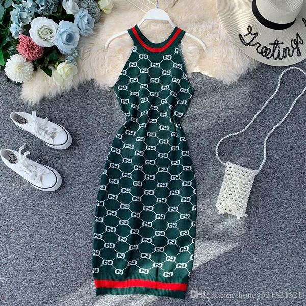 new design women's halter neck sleeveless letter print bodycon tunic knitted slim waist midi long dress stretchy elastic dress, Black;gray
new design women's halter neck sleeveless letter print bodycon tunic knitted slim waist midi long dress stretchy elastic dress, Black;gray