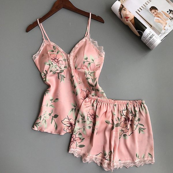 2pcs women lace silk pajamas sets v neck floral nightdress sleepwear shorts female nightgown pyjama night suit lingerie, Blue;gray
2pcs women lace silk pajamas sets v neck floral nightdress sleepwear shorts female nightgown pyjama night suit lingerie, Blue;gray