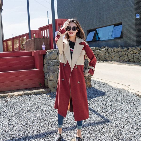 plus size loose vintage splice hit color windbreaker with belt women autumn double breasted long trench outerwear, Tan;black
plus size loose vintage splice hit color windbreaker with belt women autumn double breasted long trench outerwear, Tan;black