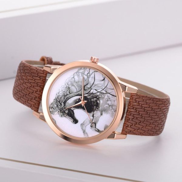 horse fashionable woman leather souvenir ladies wristwatch business beautiful simple temperament clock with time projection #d, Slivery;brown
horse fashionable woman leather souvenir ladies wristwatch business beautiful simple temperament clock with time projection #d, Slivery;brown