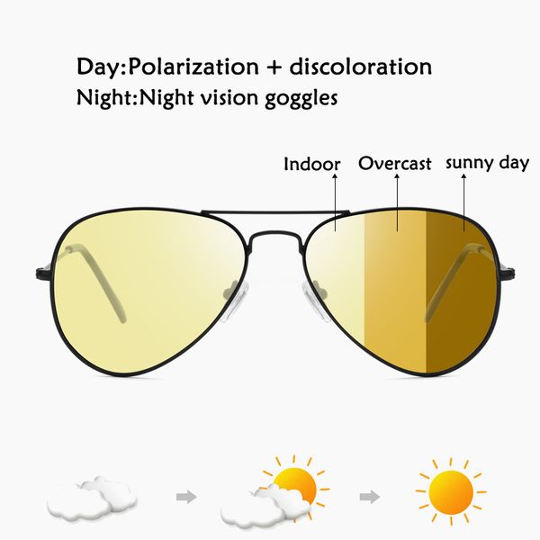 polarized discolored sunglasses day and night dual-purpose sunglasses night vision glasses driving fishing glasses pilot, White;black
polarized discolored sunglasses day and night dual-purpose sunglasses night vision glasses driving fishing glasses pilot, White;black