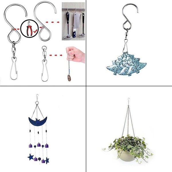 360-degree rotating s-shaped stainless steel hook wind chime hook for hanging led solar light color wind chimes s hooks
360-degree rotating s-shaped stainless steel hook wind chime hook for hanging led solar light color wind chimes s hooks